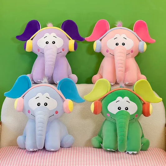 Hippy elefant plüsch mit kopfhörern