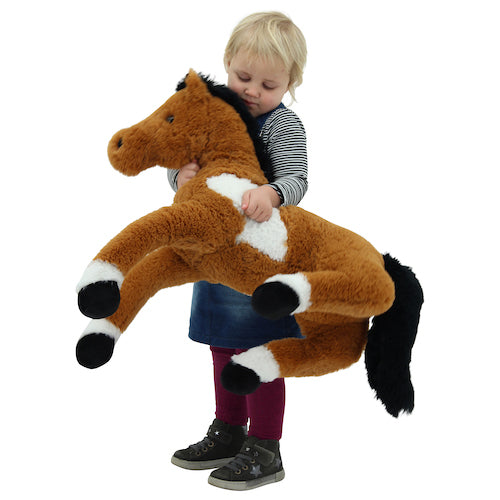 sweety toys 1883 plüschpferd liegend 90 cm braun, kuschelpferd