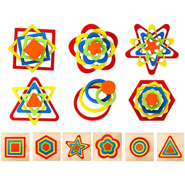 Achtsame formen | spaß- und lern-puzzlespiel