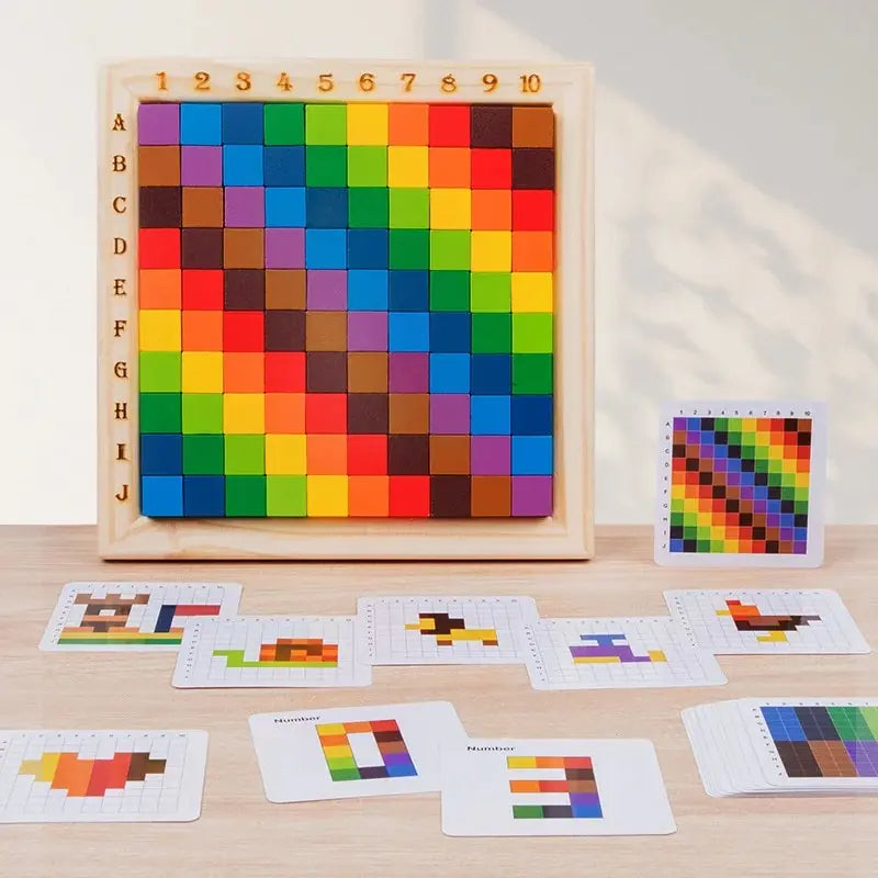 Montessori farben und zahlen bausteine
