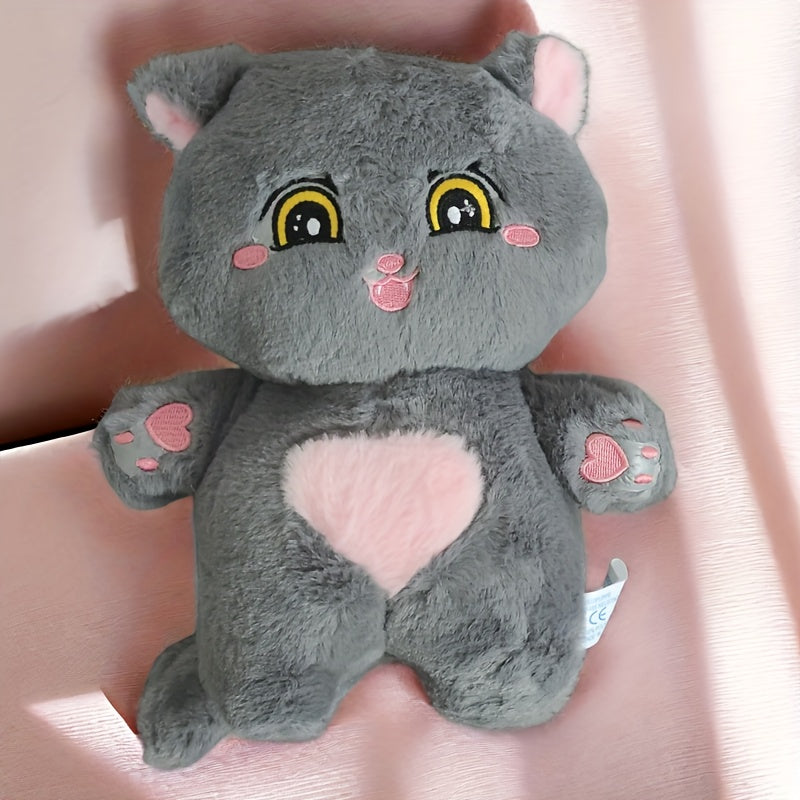 Herzförmige schwarze Katze Plüschtier