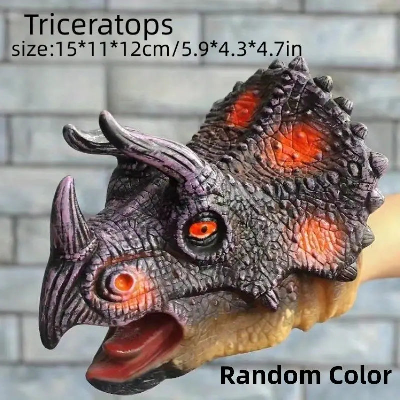 Jurassic Dino Handpuppenhandschuhe - Weiche T-Rex & Triceratops