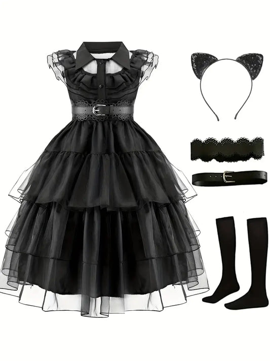 Mädchen Rüschenkleid für Halloween-Kostüm