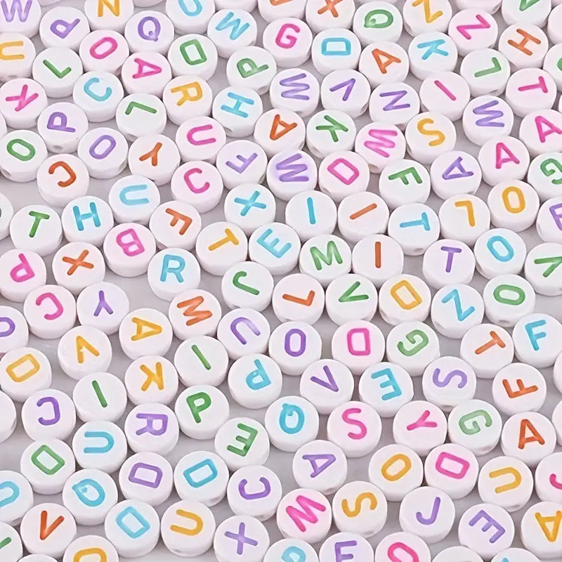 100 Stück 7mm Buchstabenperlen - DIY