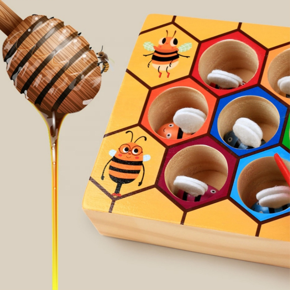 Woods | feinmotorik - bienen-sortierpuzzle