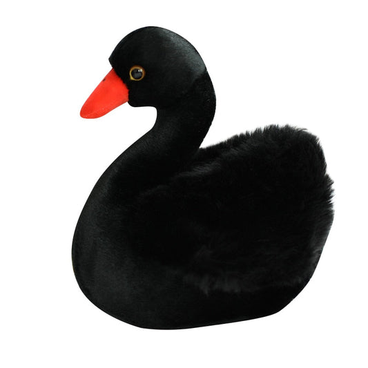 Wunderschöne schwarz-weiße Schwan-Plüschtiere