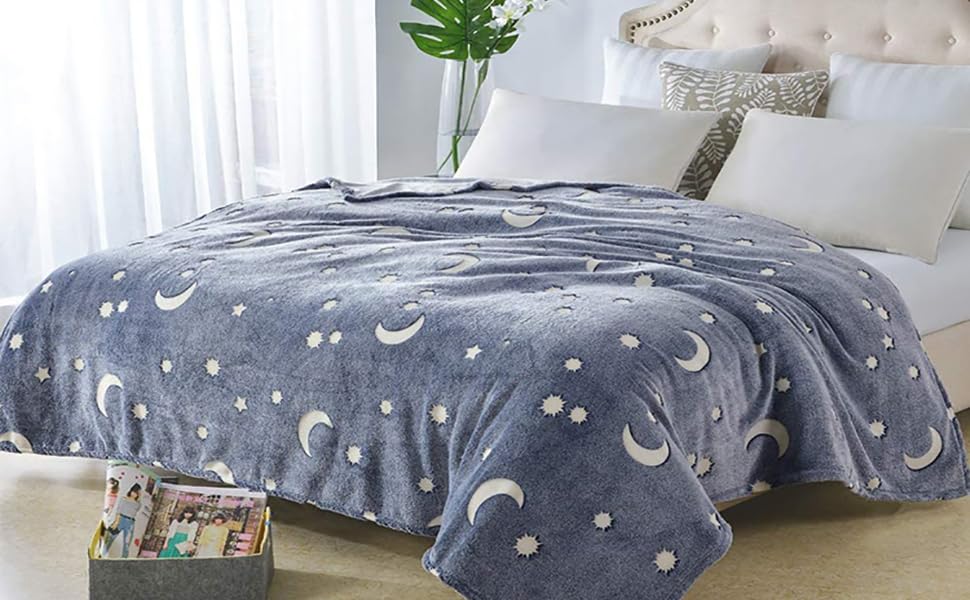 Glow In The Dark Blanket - funkelnde träume - decke mit nachtlichtern