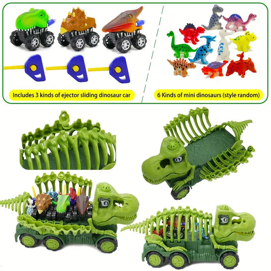 Dino-Transporter mit Licht & Sound - Monster-Fahrzeug für 3 Dino-Autos