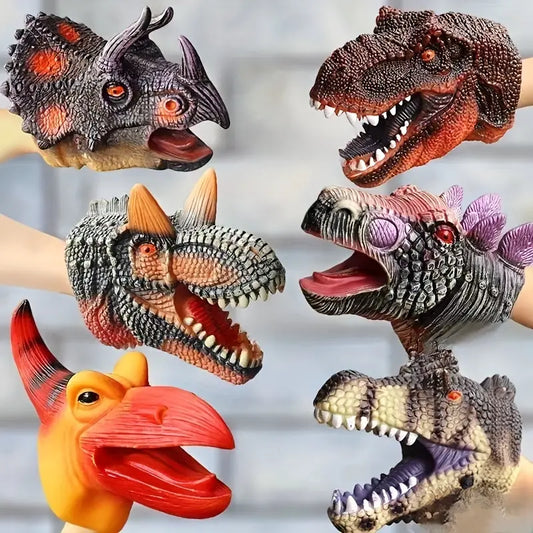 Jurassic Dino Handpuppenhandschuhe - Weiche T-Rex & Triceratops