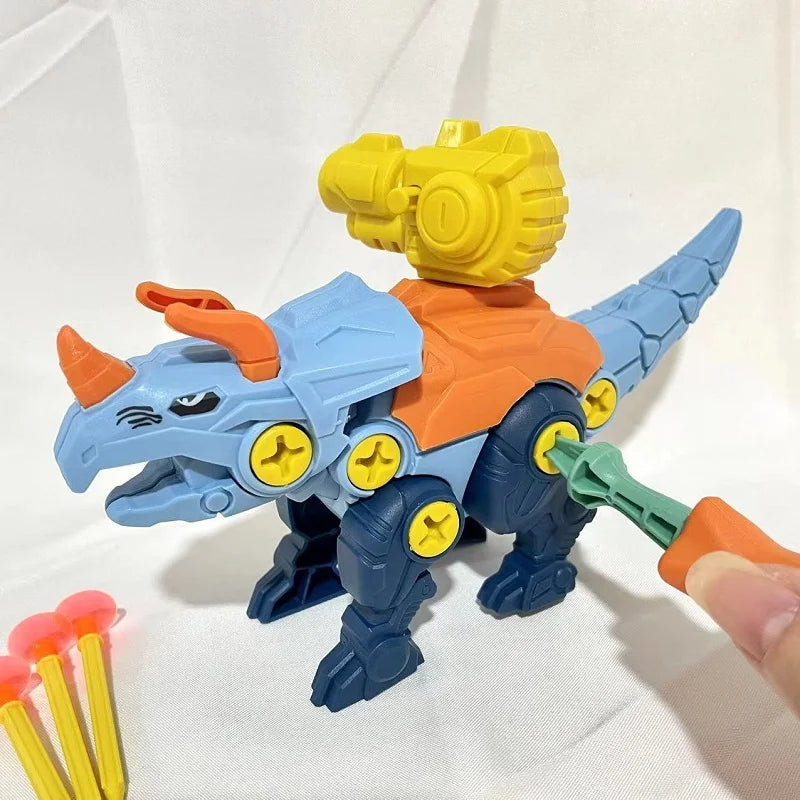 Dinosaurier Schrauben Spielset mit Saugnapf Kanone