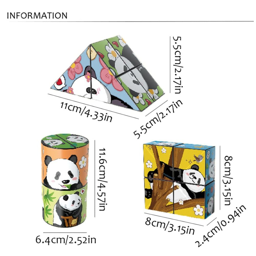 Panda puzzle - pädagogische unterhaltung - rätselwürfel