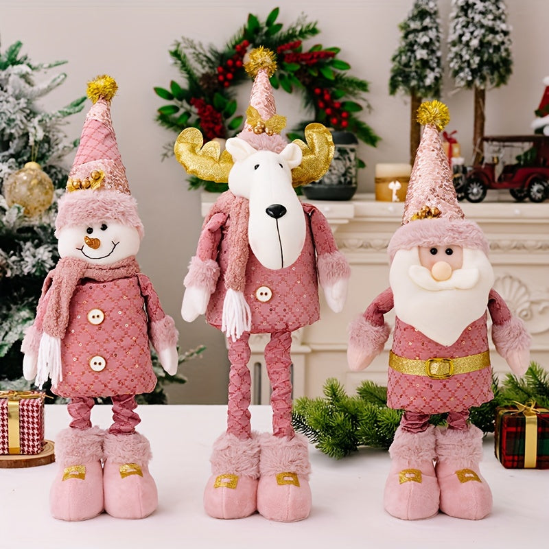 Pink Teleskop-Weihnachtsschneemann-Set