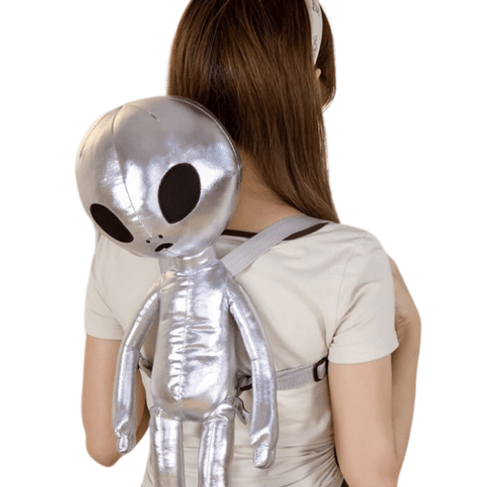 Metallic Alien Plüsch Rucksäcke