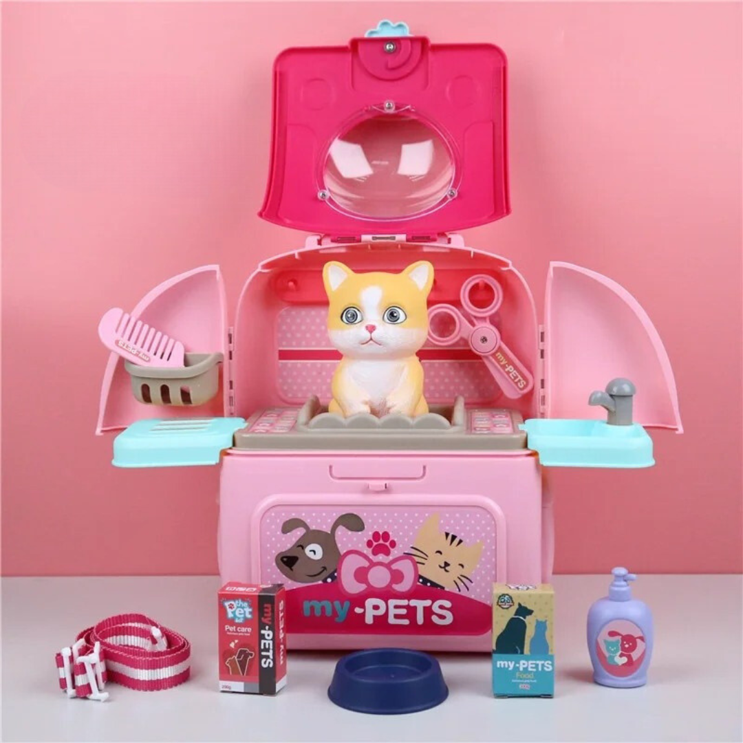 Pet Grooming playset - rucksack voller spaß - tierpflege-set für kinder