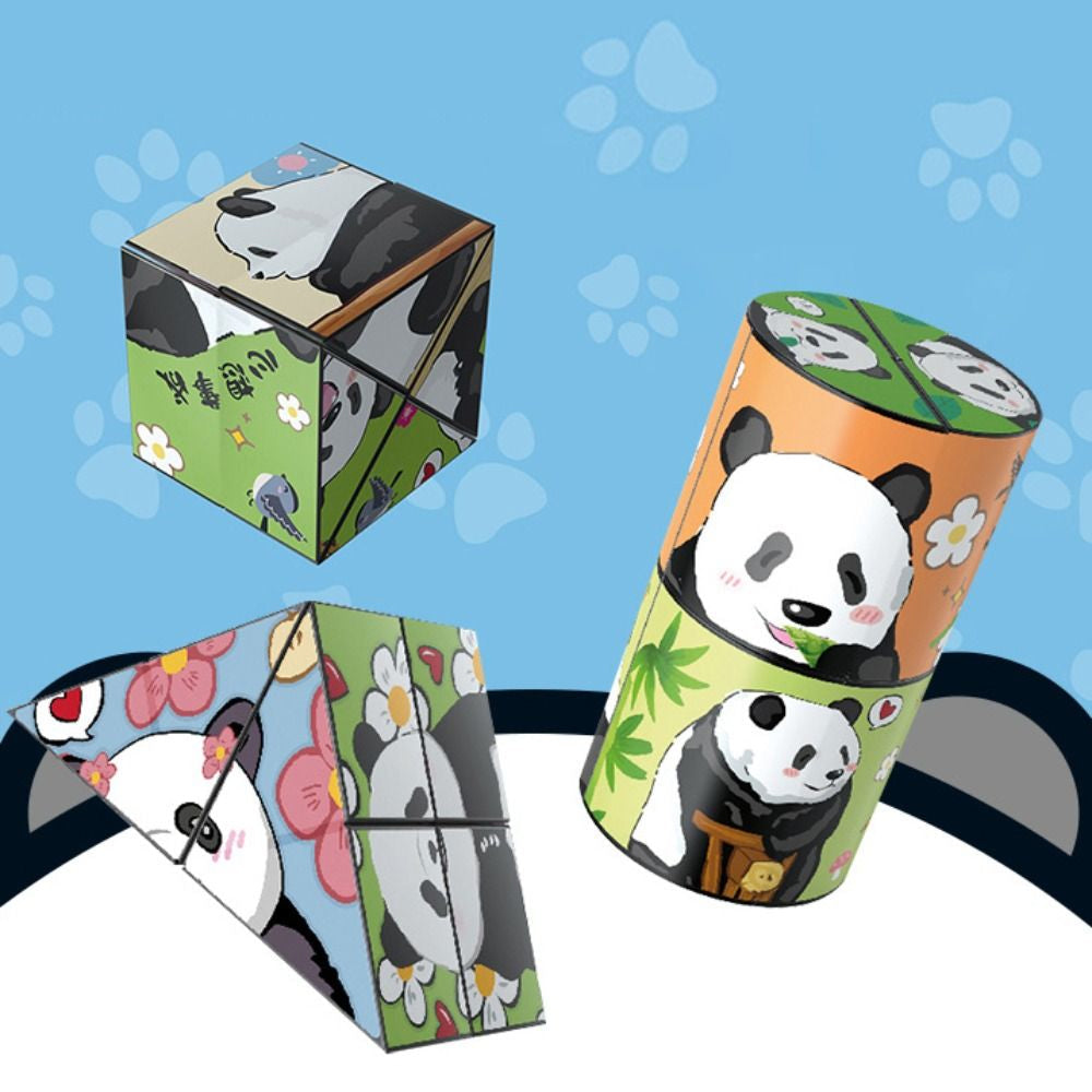 Panda puzzle - pädagogische unterhaltung - rätselwürfel