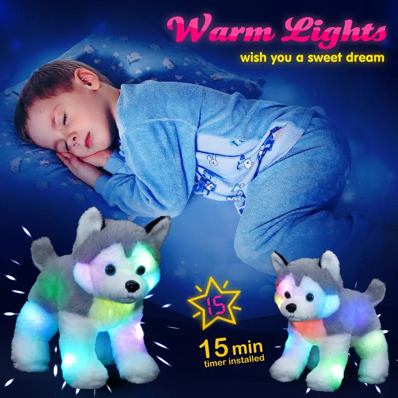 Glow Husky Welpe Plüschtier - Weich und Niedlich Gefüllt