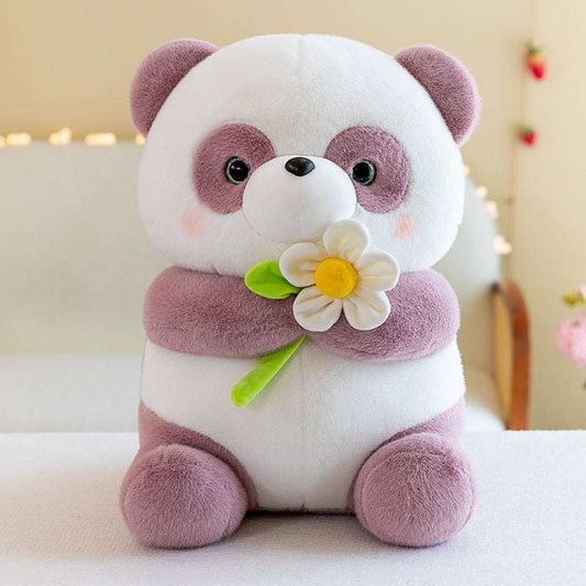 Blumenliebender Panda Plüschtier