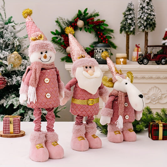 Pink Teleskop-Weihnachtsschneemann-Set