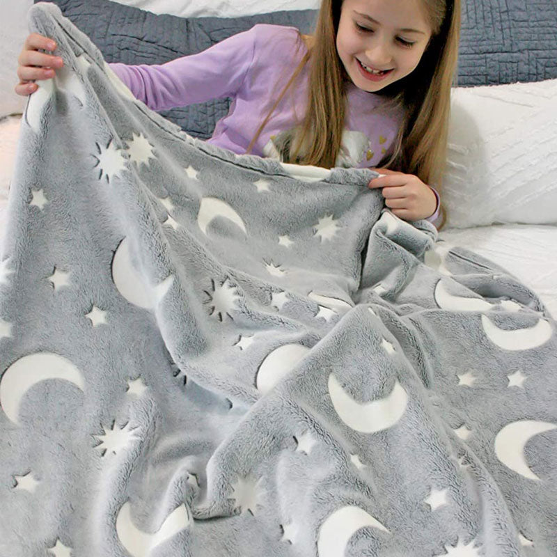 Glow In The Dark Blanket - funkelnde träume - decke mit nachtlichtern
