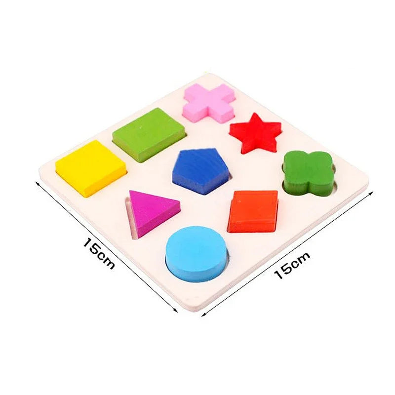 Einfaches montessori formen und farben holz puzzle für kleinkinder
