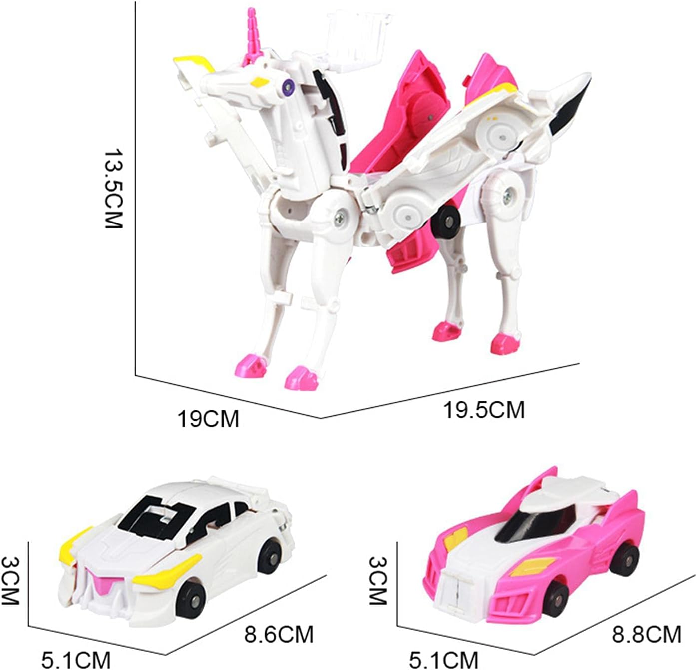 Unicorn Transformer - magische metamorphose - einhorn-spielzeugauto