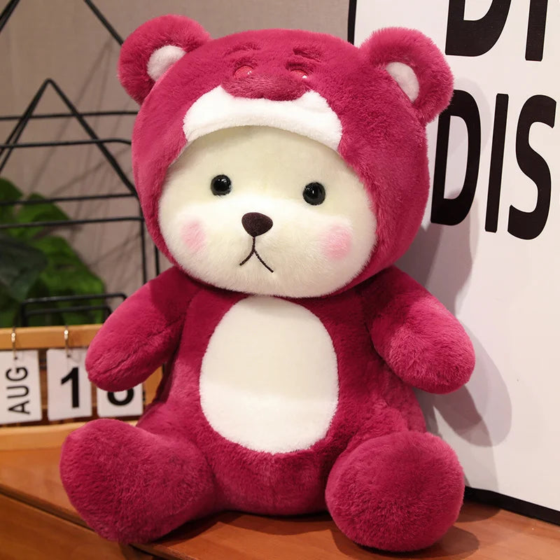 Berry Bear - Rosenroter Kawaii Bären Plüsch