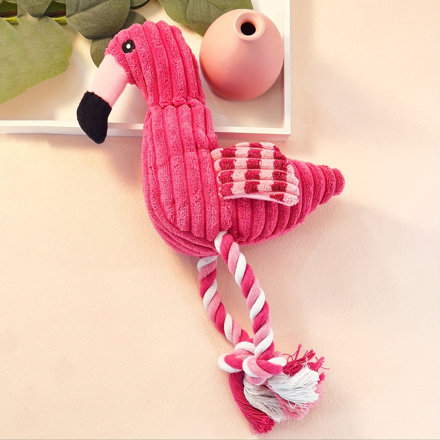 Flamingo Plüschspielzeug mit Seil