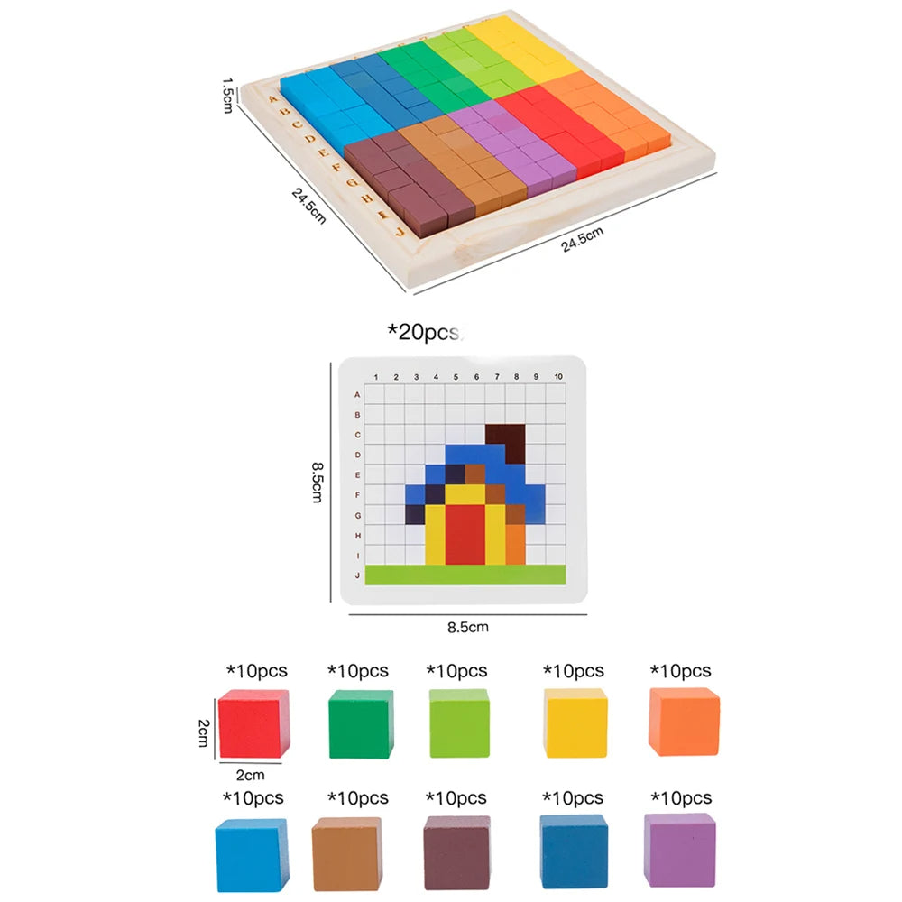 Montessori farben und zahlen bausteine