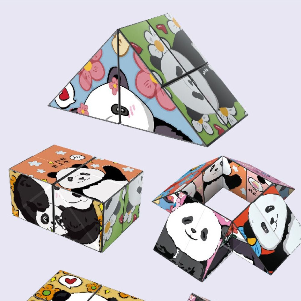 Panda puzzle - pädagogische unterhaltung - rätselwürfel