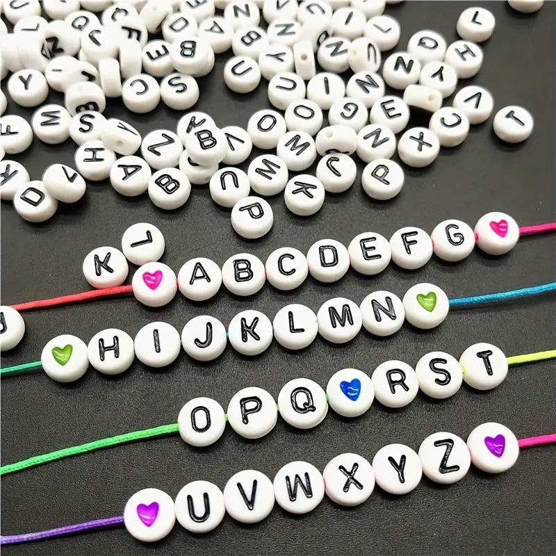100 Stück 7mm Buchstabenperlen - DIY