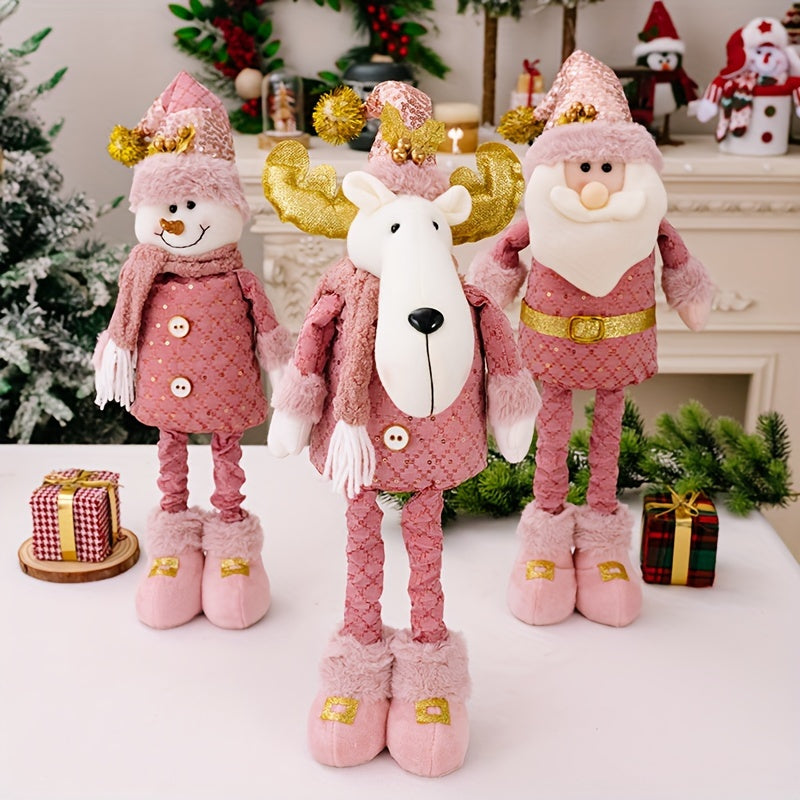 Pink Teleskop-Weihnachtsschneemann-Set