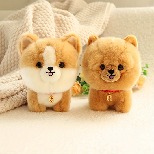 Niedlicher Flauschi Corgi Plüschhund