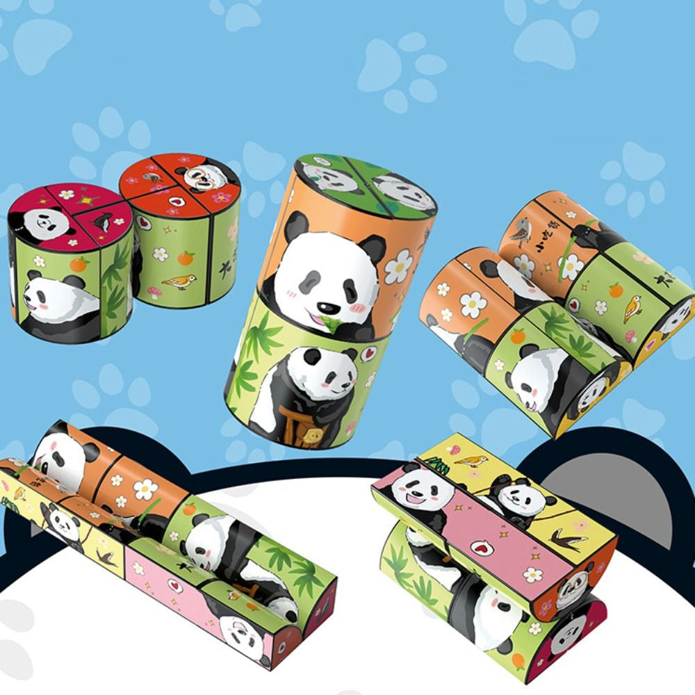 Panda puzzle - pädagogische unterhaltung - rätselwürfel
