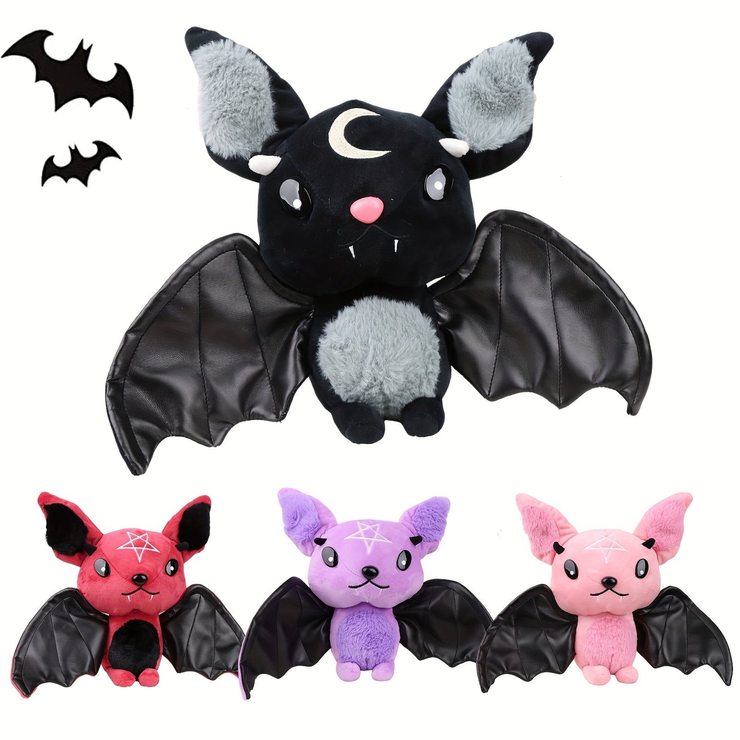 Süßes Schwarzes Fledermaus-Plüschtier – Dunkles Monster