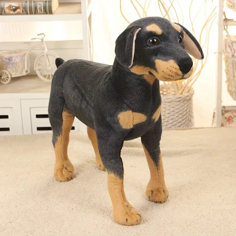 Simulations Schwarzer Hund Plüschtier