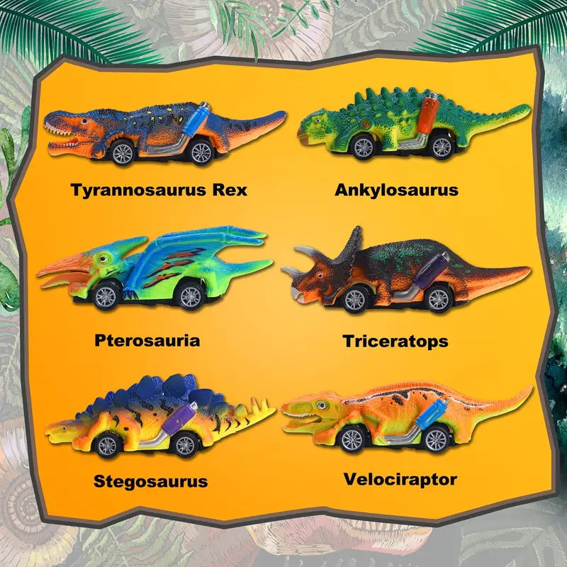 Dino Autos - 6er-Pack für 3-jährige Jungs