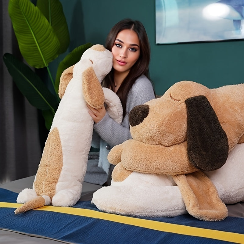 Schlafender kuschelhund plüsch spielzeug