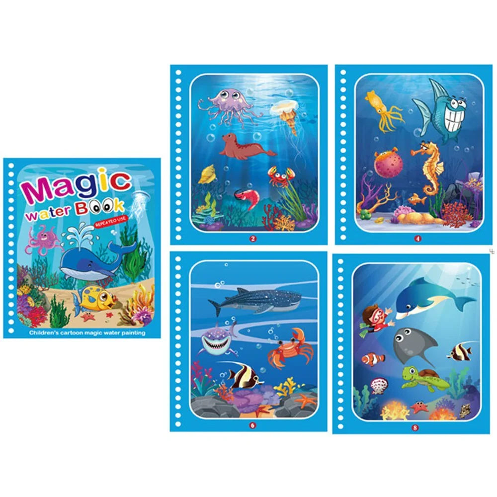 Magisches wasser-malbuch – entdecke versteckte zeichnungen