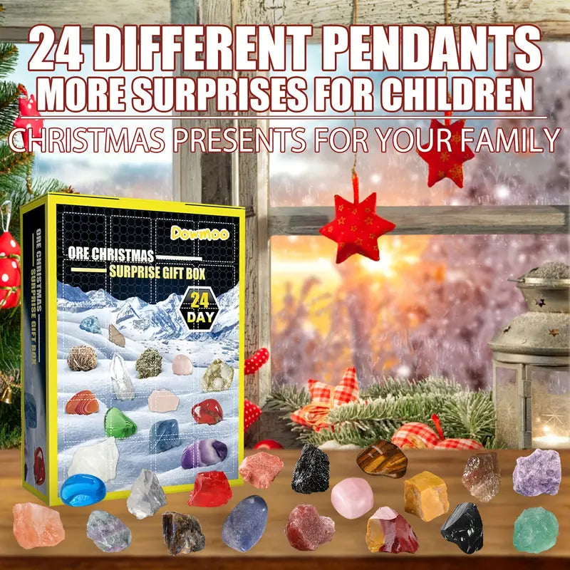 Weihnachtsgeschenk - 24 Mineralien-Überraschungen in der Geschenkbox