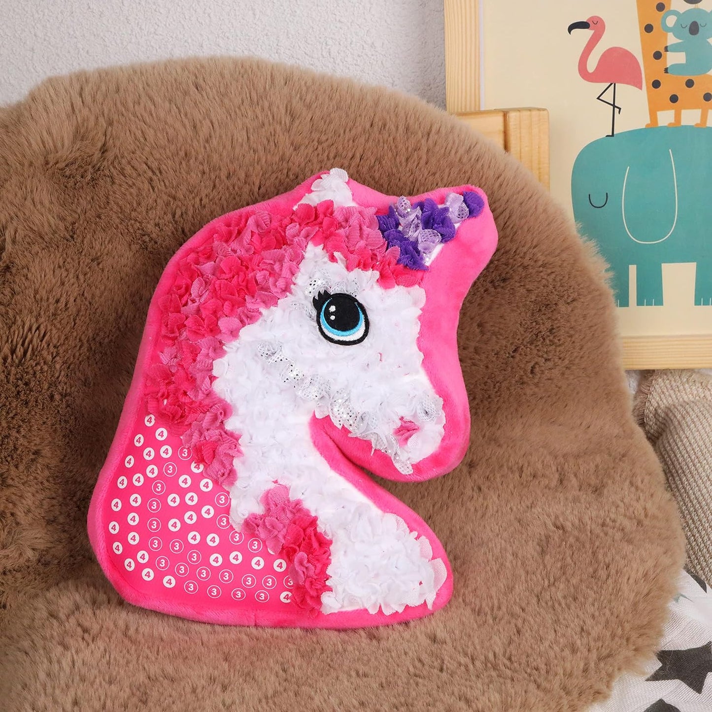 DIY Pillow - flauschiger spaß - plüsch-einhorn-kissen