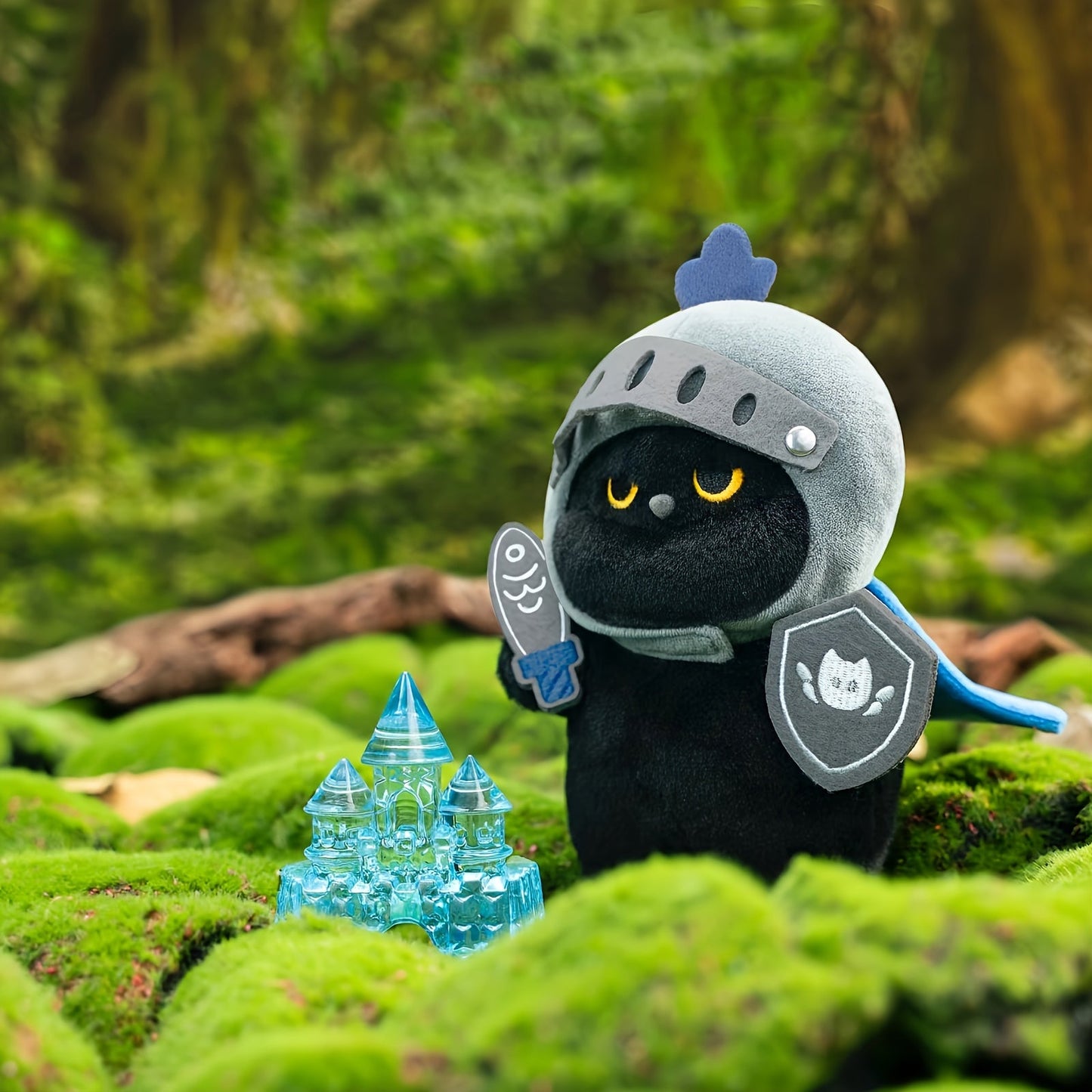 Niedlicher Schwarzer Ritter-Katzen-Plüsch