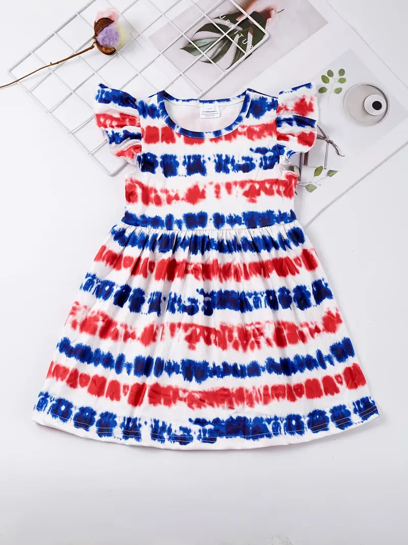 Mädchen Sommerkleid mit Tiermotiv und Volantärmeln