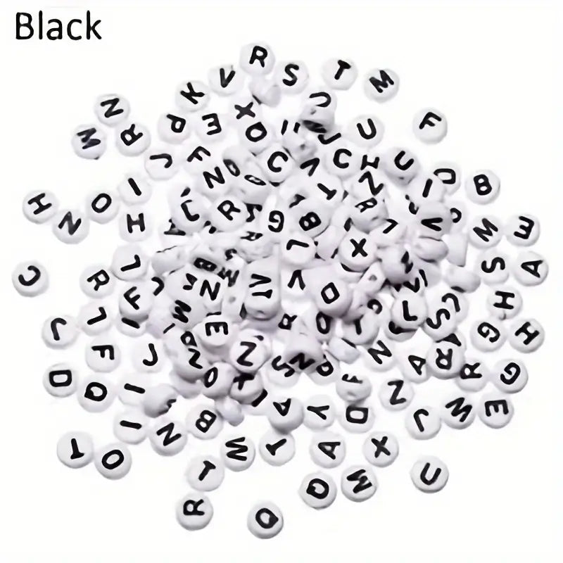 100 Stück 7mm Buchstabenperlen - DIY