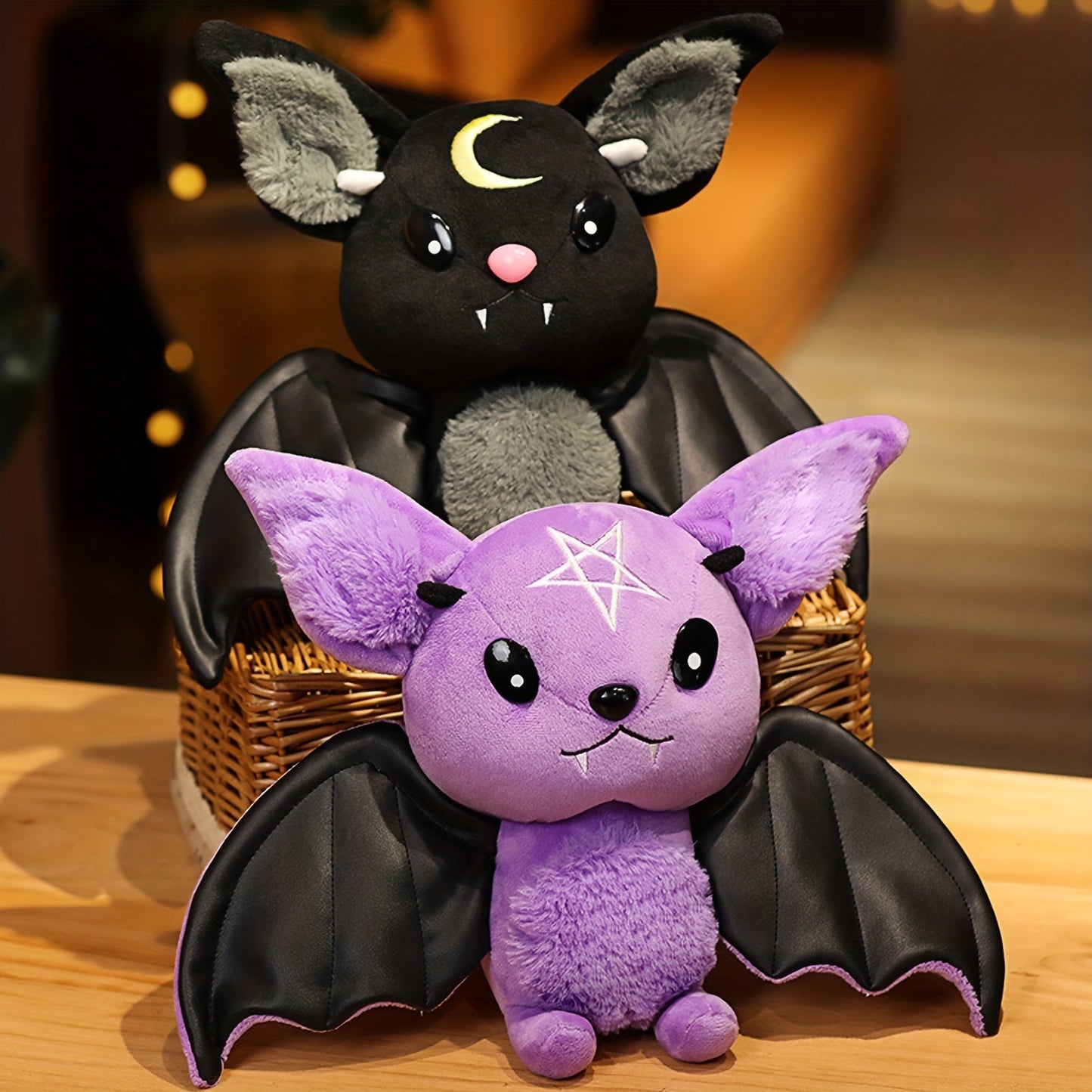 Süßes Schwarzes Fledermaus-Plüschtier – Dunkles Monster