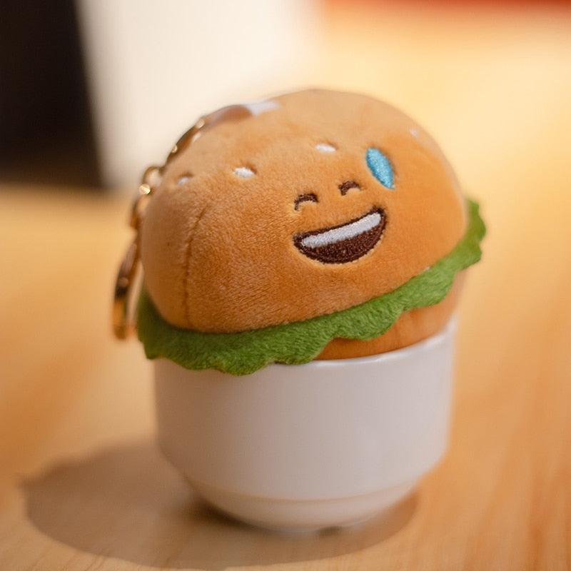 Kawaii Hamburger Schlüsselbund Plüschtier