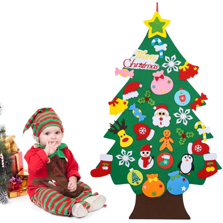 Montessori Filz Weihnachtsbaum mit Lichterkette
