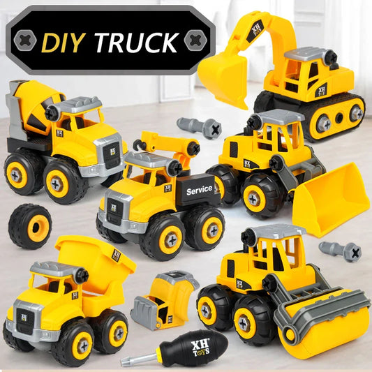 Construction trucks - technik und fgantasie mit baufahrzeugen - diy baustellen-fahrzeug