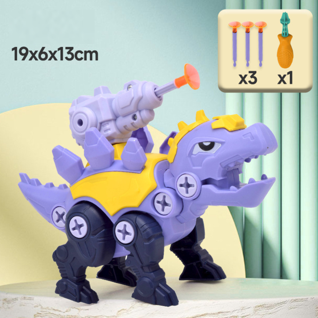Dinosaurier Schrauben Spielset mit Saugnapf Kanone
