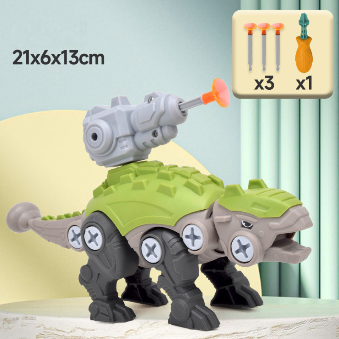 Dinosaurier Schrauben Spielset mit Saugnapf Kanone