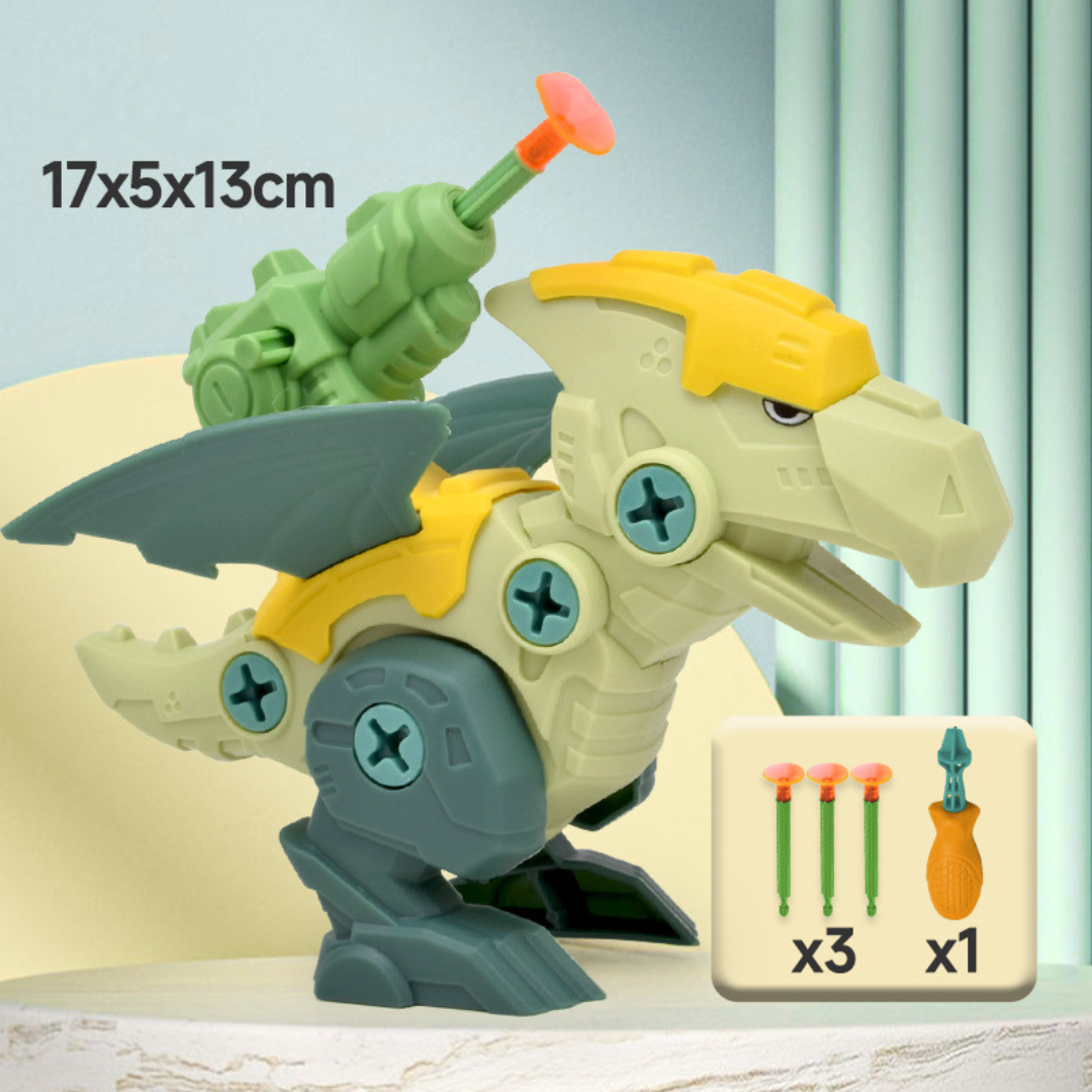 Dinosaurier Schrauben Spielset mit Saugnapf Kanone